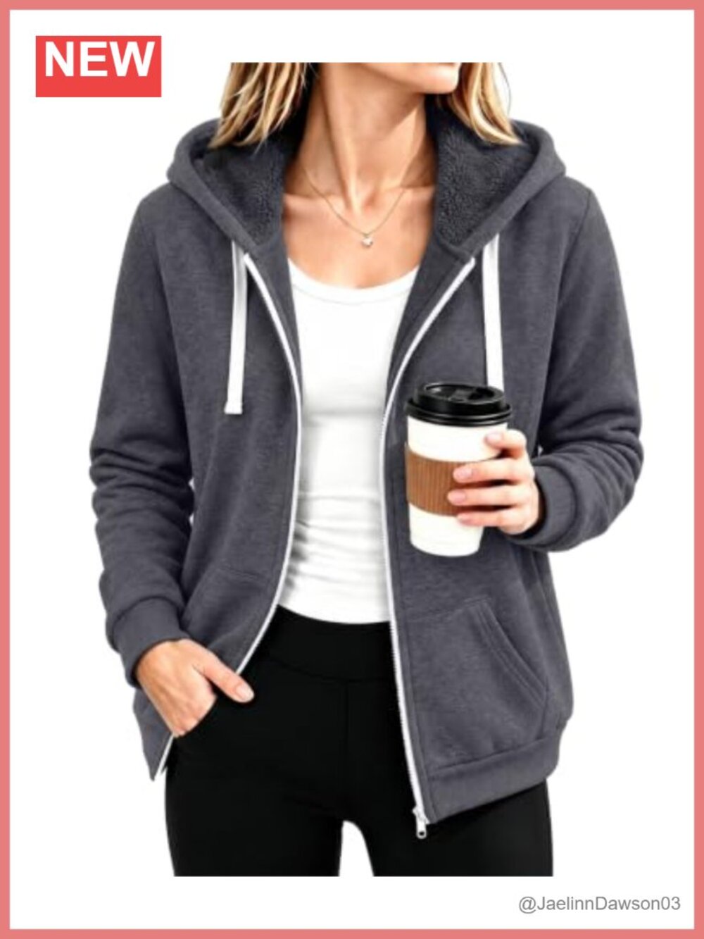 Sherpa Fleece Lined Zip Up Hoodie Sweatshirt Jacket